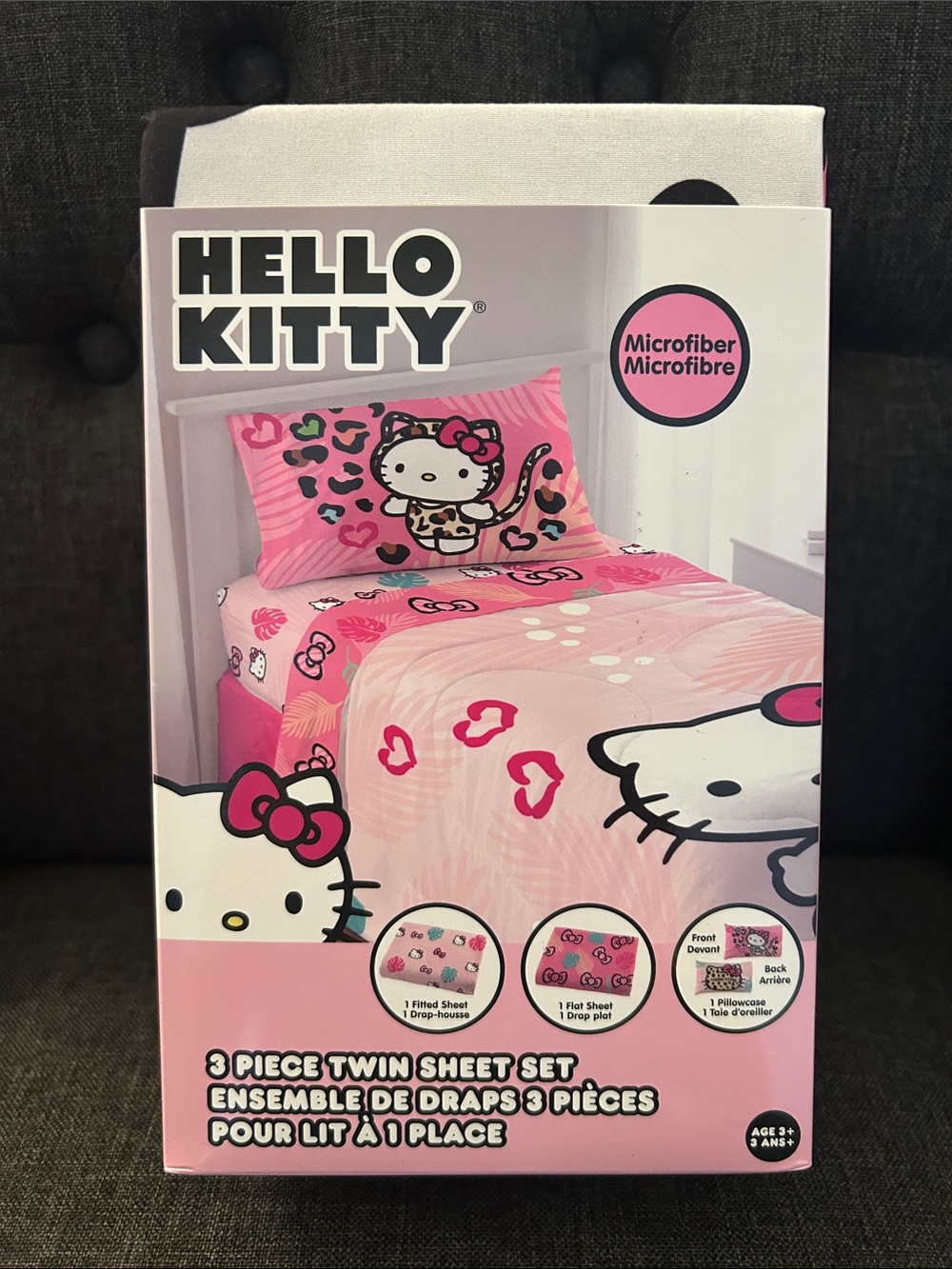 NEW 🆕 Hello Kitty Pink and White Microfiber Twin Bed Sheet Set